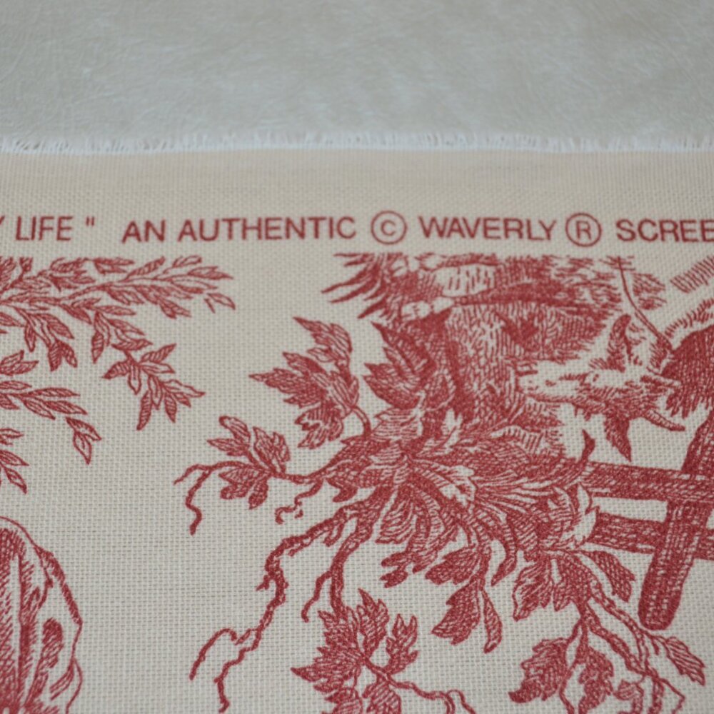 Table Runner, Waverly Country Life Red/Cream Toile, Lined, 54 x 16, Handcrafted - Picture 13 of 14